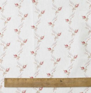 Vintage Design French Floral Pink Ribbons & Roses 54 x 42 Cotton 