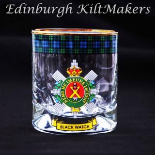 Robertson Clan Crested Whisky Glass Tartan Whisky Glasses