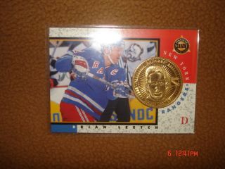 Brian Leetch 1997 98 Pinnacle Mint Gold Coin RARE