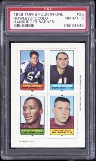 1969 Topps Four in One 26 Brian Piccolo PSA 8 NM MT