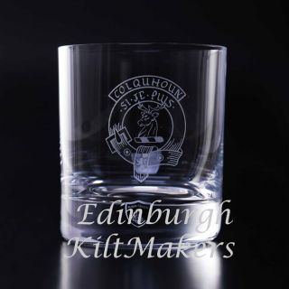 Urquhart Clan Crested Crystal Whiskey Glass Burns Crystal Whisky 