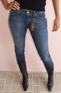 Bridget Shuster Blue Wash Denim Slim Skinny Heart Logo Pocket Jeans 27 