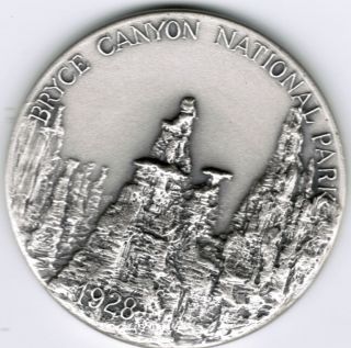 1928 Bryce Canyon National Park Medal Silver 999 Fine Medallic Art Co 