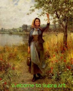 Brittany Girl Daniel Ridgway Knight Repro Oil Painting