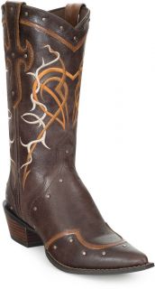 DURANGO RD4151 Leather 12 CRUSH Dusk Heart Brown Western Cowgirl Boots 