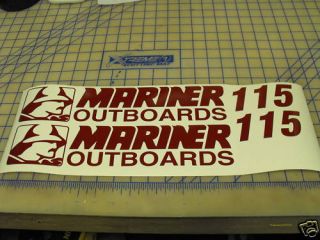 Mariner Outboard Cowling Cover Hood Decals Stickers