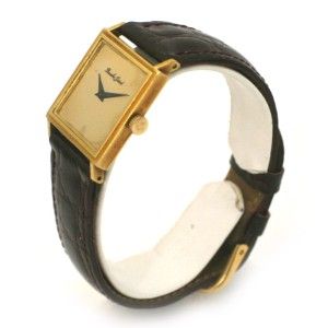 vintage 18k yellow gold bueche girod square watch