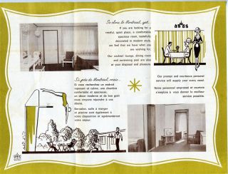 Motel Washington Brochure Brossard Montreal Quebec Canada 1960s