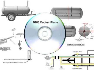 Build A BBQ Barbeque Cooker Smoker w Trailer Plans on CD