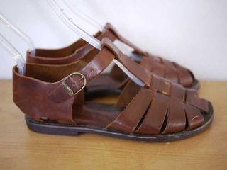 Bass Italian Leather Huarache Grecian Sandals 6 36