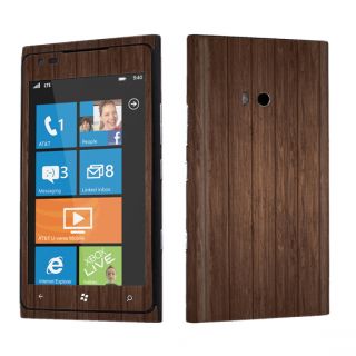 USA Made Brown Wood Vinyl Case Decal Skin to Cover Your Nokia Lumia 