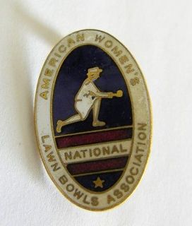 vintage american women s lawn bowls association lapel pin time