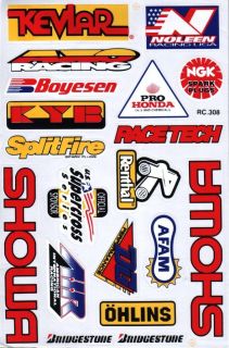 kevlar noleen ngk racetech showa boyesen bike stickers from thailand