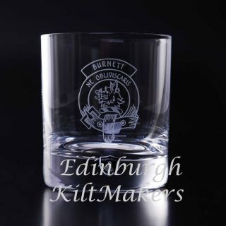 MacDougal Clan Crested Crystal Whiskey Glass Burns Crystal Whisky 