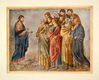 1920 Color Print Duccio Buoninsegna Jesus Sending Forth Apostles 