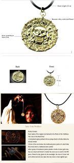 Pirates of The Caribbean Jack Sparrow Aztec Coin Pendant Necklace 