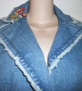 KIKIT Jean Jacket Floral Country Perfect for Fall Size XL Gorgeous $ 