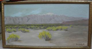Large Vintage California Desert Landscape Louise Dardenelle 1942 28 x 