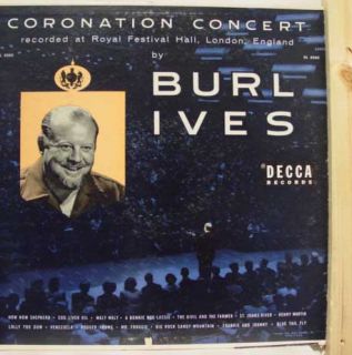 Burl Ives Coronation Concert LP VG DL 8080 Vinyl 1954 Record Mono 