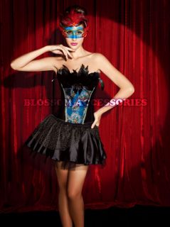 CC30 Peacock Feather Moulin Rouge Burlesque Showgirl Fancy Dress 