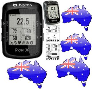 Bryton Rider 30T GPS Complete Bundle Heartrate Speed Cadence Aussie 