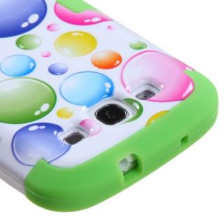   Case Screen Protector for Samsung Galaxy S3 s III Bubbles Green