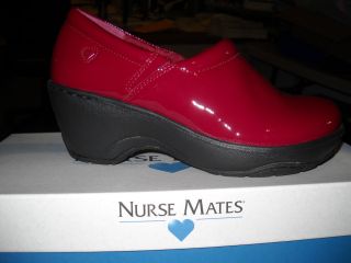  Berry Red Nurse Mates Slip on Shoes