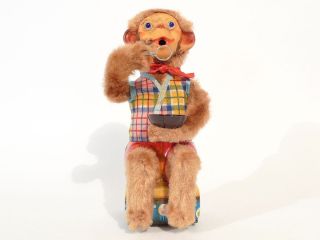 Vintage Antique Toy Battery Operated BUBBLE BLOWING MONKEY with 