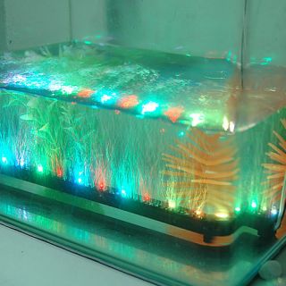 Aquarium Fish Tank Air Tube 12 Mix Color LED Submersible Airstone 