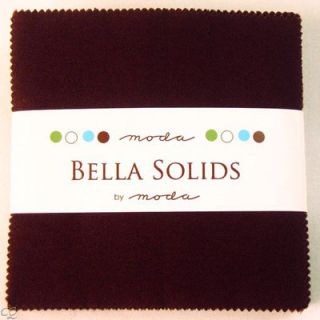 Bella Solids Charm Pack 42   5 Inch Squares Dark Chocolate Brown