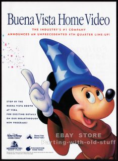 Disney Buena Vista — Original 1991 Video Trade Ad — Mickey Mouse 