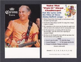 Jimmy Buffett Corona Beer Table Top Tent Cards Brand New 3 Different 