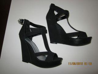 C Label Black Wedges Size 6 New in Box