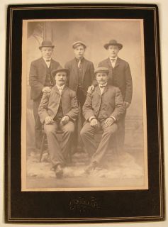 PHOTO 5 MEN IN SUITS & HATS BARRATT BUHL MINNESOTA CA 1800S