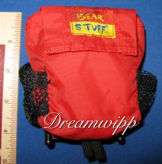 Build A Bear Red Bear Stuff Hiking Backpack Camping Bag Teddy Toy 