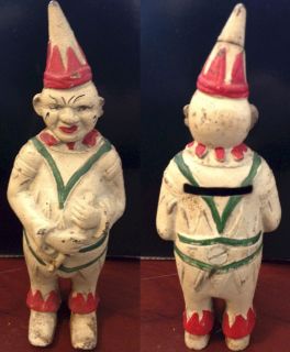 Vintage A C Williams Cast Iron Clown Bank Early 1900S