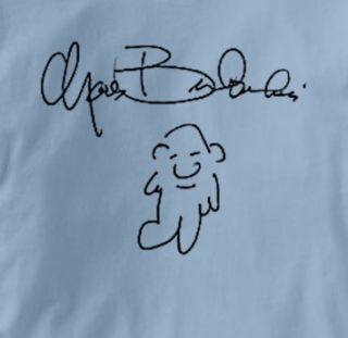 Charles Bukowski Autograph BLUE Author T Shirt XL