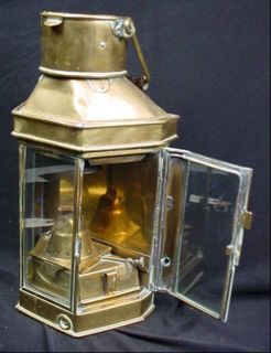 Stunning Antique 1914 Bulpitt Ships Brass Oil Lamp Lantern Nautical 