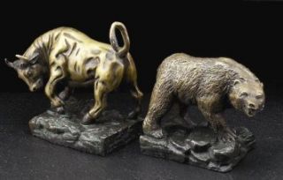 HOLIDAY GIFT   Wall Street   Bull and Bear Bookends   Magnificent