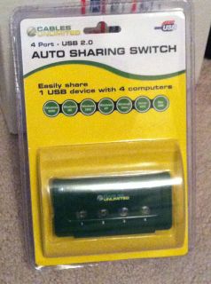 Cables Unlimited 4 Port External USB Peripheral Auto Sharing Switch 