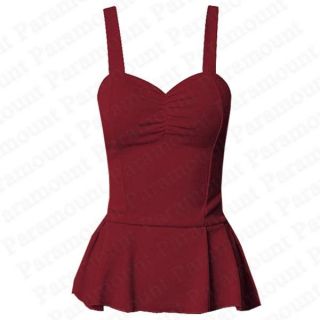 Peplum Padded Strappy Bra Top Sleeveless Frill Vest Womens Size 8 14 