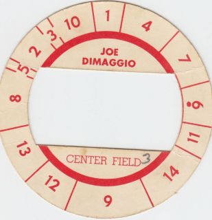 Cadaco All Star Baseball Disc Yankee Joe DiMaggio