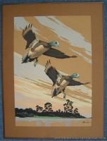   of Original Paintings Signed Bunnell Listed of Ducks in Flight