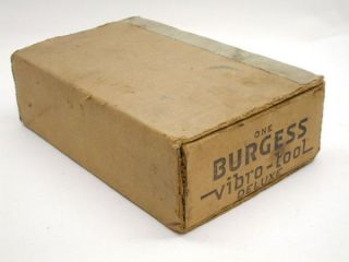 Burgess Vintage Deluxe Vibro Tool Kit Original Box Vibrotool Engraving 