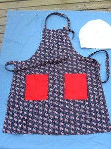 Patriotic BBQ Apron for Men or Unisex with Chef Hat