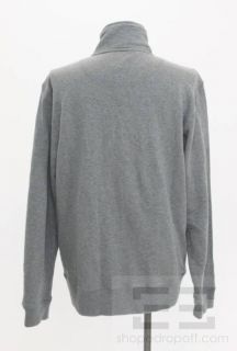Burberry London Heather Grey Zip Front Logo Sweatshirt Size XXL