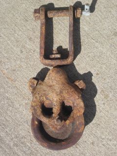 Old Industrial Hay Trolley Rope Pulley Cast Iron Barn Farm Find All 