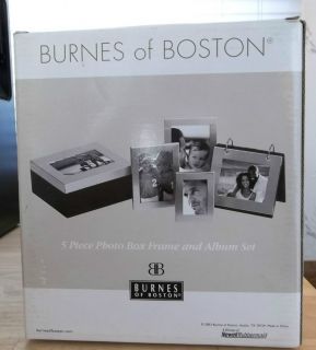 New Burnes of Boston Photo Picture Frames Brushed Nickel & Photo Box 5 