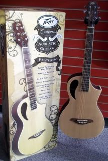 Peavey Composer Travel Guitar with gig bag and box. natural finish