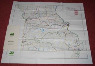  1983 Burlington Northern Railroad Missouri Map
